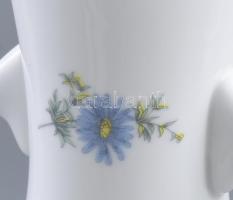 Hollóházi kékvirágos kétfüles váza. Jelzett, hibátlan, m: 36 cm