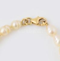 Édesvízi gyöngy nyaklánc, 14k arany (Au) kapoccsal 40 cm