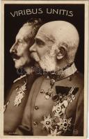 I. Ferenc József és II. Vilmos német császár / Franz Joseph I of Austria and Wilhelm II German Emperor, Viribus Unitis propaganda (fl)