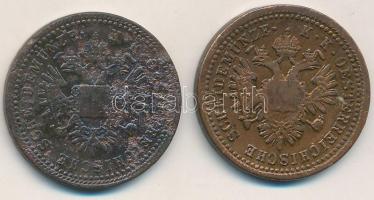 1851B 1kr Cu + Ausztria 1851A 1kr Cu T:XF-F patina, ü., az egyiken lapkahiba