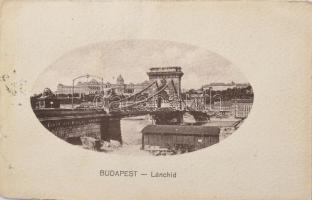 1916 Kézdi-Kovács Lenkéhez, Kézdi-Kovács László (1864-1942) festőművész, műkritikus lányához írt képeslap, a hátoldalán a budapesti Lánchíddal, kissé foltos.