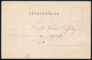 cca 1900-1910 Kézdi-Kovács László (1864-1942) festőművész, műkritikus autográf aláírása egy a budape...