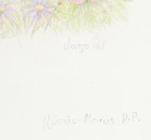 Varga Pál (1937- ): Borbás Vince (1844-1920) botanikus, akvarell, papír, jelzett, 23,5×19 cm