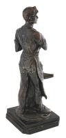 Németország, cca 1920/30, ismeretlen szobrász: Kovács. Patinázott bronz, jelzett: szobor alján &quot...