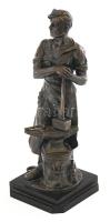 Németország, cca 1920/30, ismeretlen szobrász: Kovács. Patinázott bronz, jelzett: szobor alján &quot...