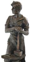 Németország, cca 1920/30, ismeretlen szobrász: Kovács. Patinázott bronz, jelzett: szobor alján &quot...