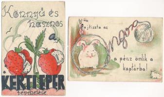 Marosvásárhely, Targu Mures; - 2 db régi Horthy István Diákkaptár Szövetség levelezőlap / 2 pre-1945 Hungarian Youth Association propaganda art postcards