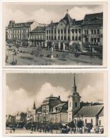 Marosvásárhely, Targu Mures; - 2 db régi erdélyi város képeslap: Széchenyi tér / 2 pre-1945 Transylvanian town-view postcards