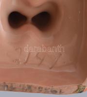 1935, Koldus. Mázas és festett kerámia, sorszámozott, kis kopással, m: 18 cm