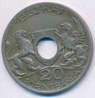 ~1950. "Budapest Székesfővárosi Közlekedési Rt. BSZKRT - 20 Forintbárca" T:XF,VF