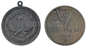 1948. "Népi bajnok" ezüstözött bronz asztaliteniszes díjérem Petőfi Sándort ábrázoló zomán...