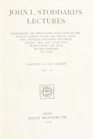 John L. Stoddard's Lectures. Vol IX.: Scotland, England, London. Boston, 1903, Balch Brothers, 336 p. Angol nyelven. Gazdag fekete-fehér egészoldalas és szövegközti képanyaggal illusztrált. Korabeli félbőr-kötésben, kopott, foltos borítóval, sérült, részben hiányos gerinccel.