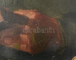 Olvashatatlan (Mednyánszky?) jelzéssel: Olvasó férfi portréja. Olaj, vászon, kartonon. Sérült. 55x37...