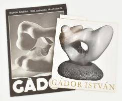 1971-1984 Gádor István 2 kiállítási katalógusa:  Gádor István kiállítása. Bp., 1971, Műcsarnok. Gazdag fekete-fehér képanyaggal illusztrált. Kiadói papírkötés.;   Gádor. Kiállítási katalógus. 1984, Helikon Galéria. Fekete-fehér fotókkal illusztrált. Kiadói papírkötés.;