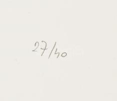 Hetey Katalin (1924-2010): Geometria. Szitanyomat, papír. Jelzett. Számozott (27/40). Lapméret: 54x4...