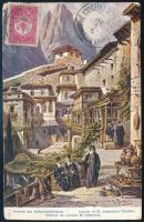 1910 Tábori posta képeslap 5 Heller + a képoldalon 20 para bérmentessel "K.und K. KRIEGSMARINE ...