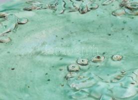 Antik kerámia falitál, mázas kerámia, mázsérülésekkel, jelzés nélkül, d: 24 cm