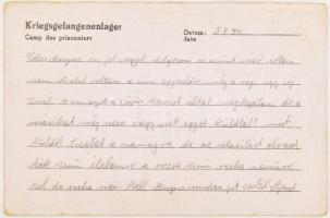 1941 Vencour József hadifogoly magyar nyelvű levele, német fogságból Párizsba küldve, bélyegzésekkel