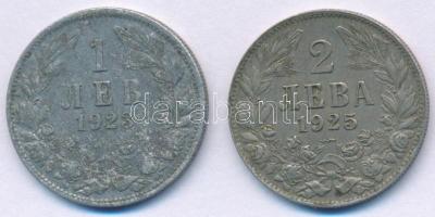 Bulgária 1923. 1L Al + 1925. 2L Cu-Ni T:XF,VF Bulgaria 1923. 1 Lev Al + 1925. 2 Leva Cu-Ni C:XF,VF