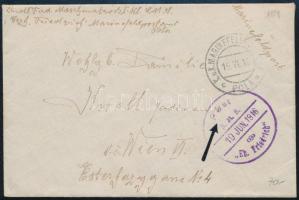 1916 Tábori posta levél K.u.K. MARINEFELDPOSTAMT POLA , Post S.M.S. / ,,Eh. Friedrich