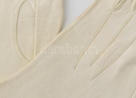 Női fehér szarvasbőr nappa kesztyű, 6 1/2 méret, jó állapotban