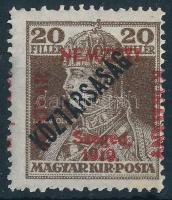 Szeged 1919 Károly/Köztársaság 20f Bodor vizsgálójellel (25.000) (ránc / crease)