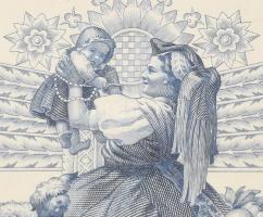 Horváth Endre (1896-1959): Boldog új évet. Rézmetszet. papír. Jelzett a metszeten. 14x9cm