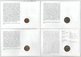Vatikán 1992-1996. 7db-os érmés boríték tétel 20L, 200L és 500L érmékkel T:UNC,AU
