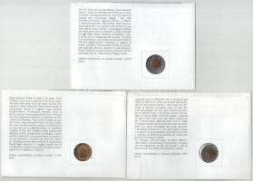 Vatikán 1992-1996. 7db-os érmés boríték tétel 20L, 200L és 500L érmékkel T:UNC,AU