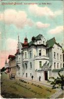 1911 Brassó, Kronstadt, Brasov; Schlossbergzeile mit Villa Beer / Fellegvársor, Beer villa. Wilh. Hiemesch kiadása / street view, villa (EB)