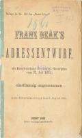 (Deák Ferenc): Franz Deak's Adressentwurf : als Beantwortung des königl. Rescriptes vom 21. Juli 1861 ; einstimmig angenommen in der Unterhaussitzung vom 8. August 1861. Beilage zu Nr. 186 des Pester Lloyd.(Deák Ferenc válasza a királyi - az országgyűlés összehívását bejelentő - tervezetre)  Pest, 1861 Engel und Mandello. 48p. Ragasztott papírgerinccel. Korábbi pecsétekkel. Ritka!