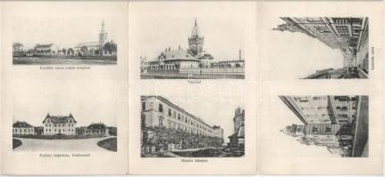 1911 Temesvár, Timisoara; Szecessziós leporelló 9 lappal, közte zsinagóga. Polatsek kiadása / Art No...