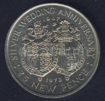Gibraltár 1972. 25p "Ezüstlakodalom" T:2 kis ph.