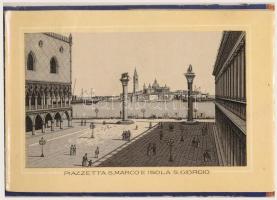 Venezia, Venice; Ricordo, 12 Vedute. Giovanni Zanetti - thick wooden leporello with 12 litho picture...