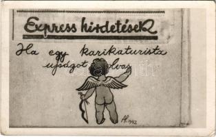 1942 Express hirdetések. Ha egy karikaturista újságot olvas s: Al (EK)