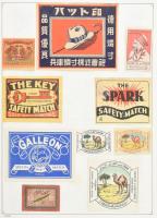 1950-1970 Külföldi gyufacímke gyűjtemény, kb. 1000 db, vegyes témában, albumba ragasztva