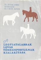 Ócsag Imre, dr. - Szidnainé dr. Csete Ágnes: A legfiatalabbak lovas tömegsportjának kialakítása. Herceghalom, 1990,(ÁTK-ny.), 56 p.+8 (fekete-fehér fotók) t. Kiadói papírkötés, kopott borítóval, a borító sarkain gyűrődésnyomokkal, pár foltos lappal.