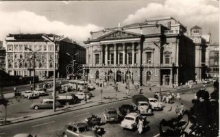 Budapest VII. Blaha Lujza tér a régi Nemzeti Színház és a Nemzeti Szálló villamosokkal