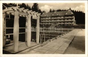 Felsőzúgó-fürdő, Ruzsbachfürdő, Bad Ober Rauschenbach, Kúpele Vysné Ruzbachy; Thermálné kúpalisko s hotelom "Strand" / strandfürdő és szálloda / hotel and spa (fl)