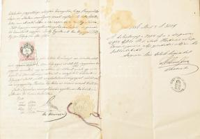 1886 Sopron, közjegyzői okirat kiadványa, Rupprecht János cukorgyáros és Hartner János kéményseprő k...