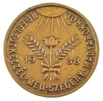 1938. "Boldogasszony anyánk / Ne felejtkezzél meg szegény magyarokról" aranyozott Cu kegyé...