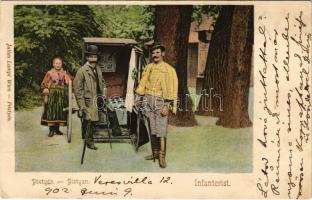 1902 Pöstyén, Pistyan, Piestany; Infanterist. Julius Lampl / fürdőkocsis / spa carriage (EK)