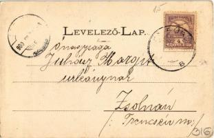 1900 Bártfa, Bártfafürdő, Bardejovské Kúpele, Bardiov, Bardejov; Kénes forrás és pihenő. Divald Adol...