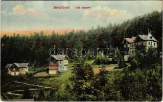 1907 Stószfürdő, Stoósz-fürdő, Kúpele Stós; Villa csoport. Wlaszlovits Gusztáv kiadása / villas, spa (EK)