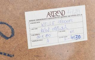 Kelle Sándor (1913-2003): Késő délután. Olaj, farost, jelzett. Hátoldalán autográf felirattal valami...