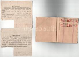 1940. "Motalkó jegy személygépjármű számára" havi 60 literről, bélyegzéssel (2xklf) + 1948...