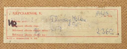 Thuróczy Zoltán (1935-): Csendélet. Olaj, farost, jelezve jobbra lent. Hátoldalán autográf feliratta...