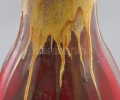 Bod Éva (1924-2004): Csorgatott mázas padlóváza. Jelzett, talpánál pattanással, m: 49,5 cm KIZÁRÓLAG...