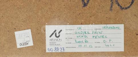 Wágner János (1936-2022): Nyári fények. Olaj, farost, jelezve jobbra lent. Hátoldalán autográf felir...