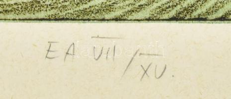 Szurcsik József (1959-): "Szóelszívó". Litográfia, papír. Jelzett. Művészpéldány EA VII/XV...